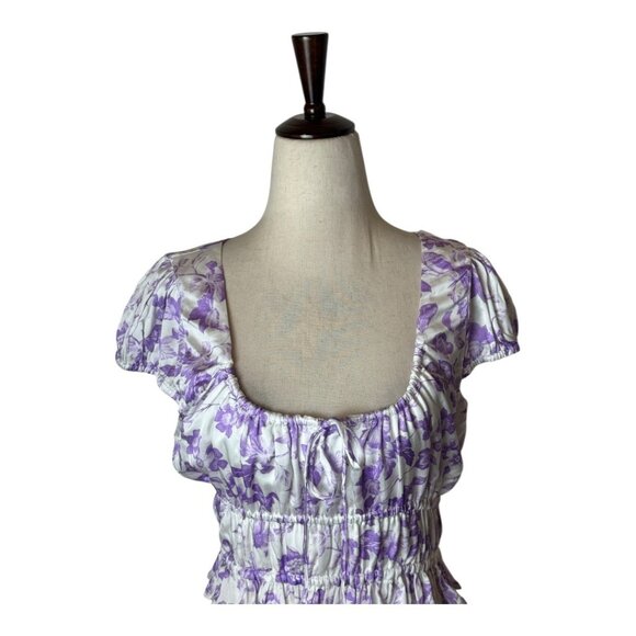 Majorelle Shirt Women Small Purple Riviera Floral Pegasus Top NWT Boho Cottage - Picture 5 of 13
